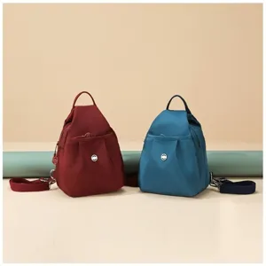 Japanese minimalist drawstring casual fashion versatile commute solid color fashion backpack.