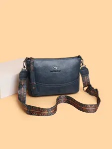 Borsa a tracolla elegante da donna in pelle con tracolla etnica e stile casual quotidiano