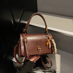 Women PU Leather Top Handle Handbag Fashion Casual Crossbody Shoulder Bag Elegant Commuter Daily Versatile Messenger Bag