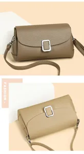 Retro minimalist leather shoulder bag detail, stylish women's daily casual crossbody purse.