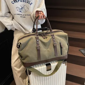 Sac de Voyage de Grande Capacité en Toile Unisexe Casual Weekender Bag Sac à Bagages pour Voyage d'Affaires et Fitness