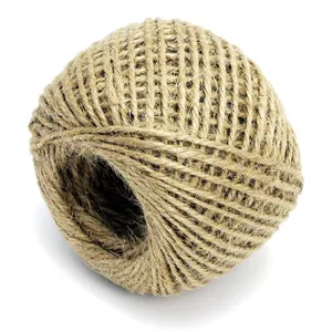 Natural jute twine 3-ply 2mm hemp rope for photo wall and DIY craft decoration projects detail.