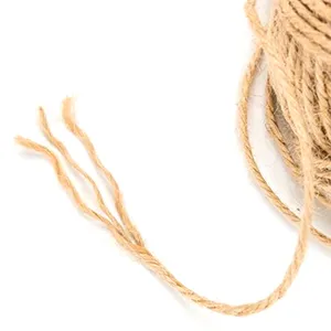 Natural jute twine 3-ply hemp rope for photo wall decoration DIY craft 2mm thick detail view.