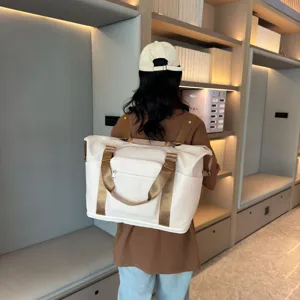 Megalis Choritikotitas Anadiploumeno Sakidio Taxidiou Adiavrocho Nylon Tsanta Gymnastiriou Casual Unisex Aposkevi Tsanta Apothikefsis