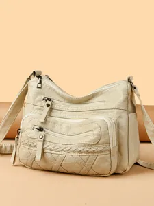 Vintage multi-pocket women shoulder bag casual stylish crossbody handbag for daily use