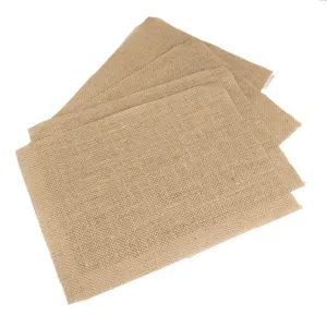 Vintage burlap background cloth photography props rustic jute fabric table placemats set.