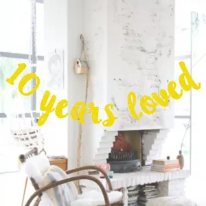 Gold glitter 10 years loved banner for birthday party anniversary celebration decor.