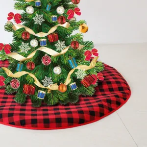 98cm Rot Schwarz Karo Christbaumkappe Weihnachtsbaum Decke fur Festliche Party Dekoration