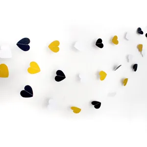 Heart paper garland string decoration for wedding party, engagement, Valentine's Day event.