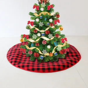 Rot Und Schwarz Karo Christbaumkoffer Büffel Karo Weihnachtsbaum Matte Für Feiertag Party Heimdekoration