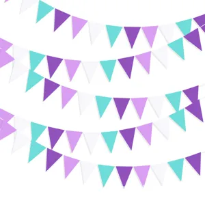 Violette Party Deko Fahnen Banner Kinderzimmer Klassenzimmer Layout Dreieck Wimpelkette