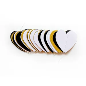 Heart paper garland wedding party decoration black white gold glitter hanging heart banner party decor