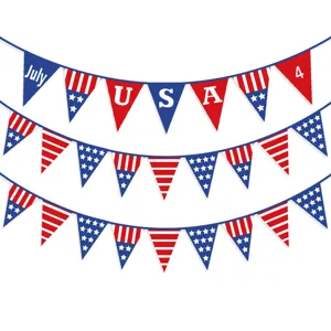 American Independence Day party decorative triangle banner with stars and stripes design.