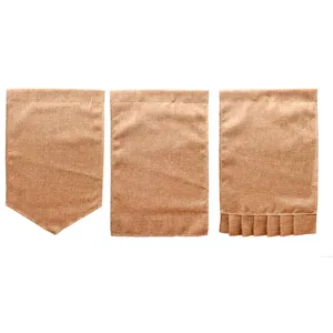 Faux linen garden flags set, decorative double-sided outdoor yard hanging banners.