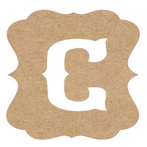 Kraft paper wedding banner letter C decorative card for romantic celebration party hanging decor.
