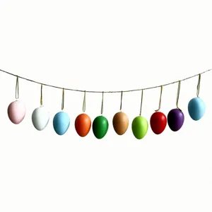 Bunte Ostereier Hängeornamente mit Kordel, DIY Kinder Party Dekoration Frühlingsdeko.