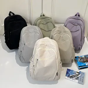 Zaino Minimalista in Nylon Resistente all'Acqua Borsa da Scuola Casuale Grande Capacità Zainetto da Viaggio per Studenti Donna Uomo