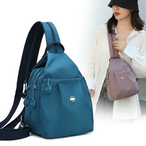 Japanese minimalist casual multi-pocket nylon shoulder backpack for women daily commuting