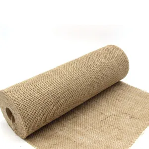 Natural burlap fabric roll vintage jute cloth for DIY crafts wedding decor photography background