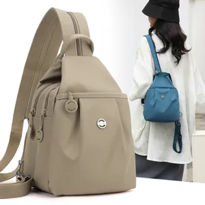Japanese minimalist drawstring casual fashion commuting large capacity backpack for women main view