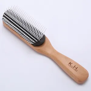 Peigne à cheveux en bois à neuf rangées pour hommes coiffure slick back salon professionnel