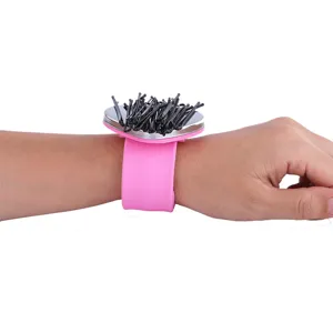 Magnetische slap armband haarklemouder hart vorm pols magneet voor haarstyling