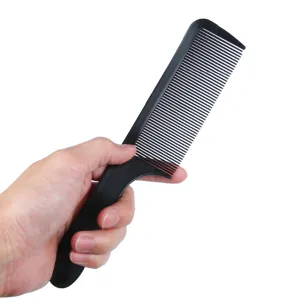 Professional black plastic flat top hair comb for men barber haircut styling salon use daily.