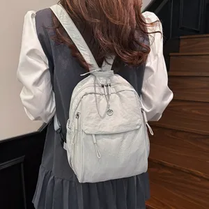 Stylish multi-layer nylon backpack, casual and versatile daypack for daily commuting and travel.