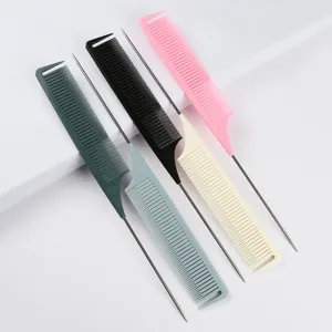 Pettine Professionale per Capelli in Plastica Resistente al Calore Pettine a Coda con Denti Fitti Strumento per Tonalità e Meches