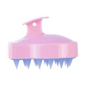 Silikon Kopfhautmassagebuerste und Haarbuerste mit weichen Borsten fuer sanfte Haarpflege.