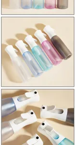 500ml continuous hair spray bottle frosted translucent plastic fine mist bottle detail view