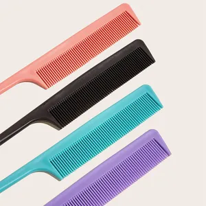 Professional Salon Rat Tail Comb PP Plastic Fine Tooth Hair Styling Tool For Parting Teasing Durable Heat Resistant Hairdressing Comb For Women Men