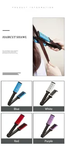 V-shaped hair straightening brush versatile styling tool for home and travel daily use blue white