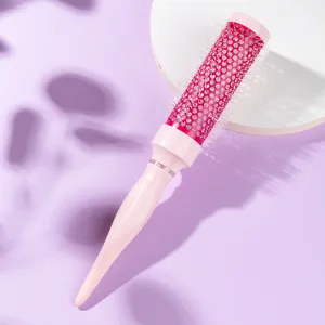 Brosse à Cheveux Ronde Professionnelle en Aluminium pour le Coiffage et le Séchage Brosse Radiale Ventilée Creuse pour Salon Maison Soin Cheveux Hommes Femmes