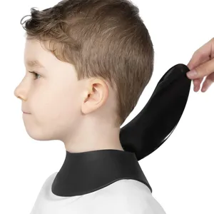 Collar de corte de pelo de silicona capa de cuello hombrera impermeable para niños peluquería