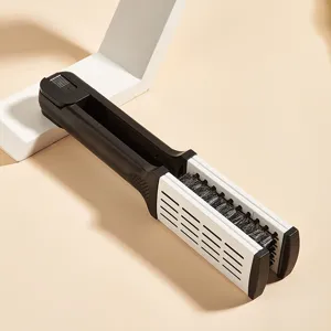 V-shaped hair straightening brush with natural bristles for sleek styling and salon-quality hair.