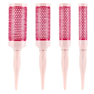 Ensemble de brosses rondes thermiques en céramique professionnelles pour salon et coiffage quotidien.