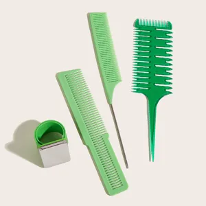 Green hair comb set styling tools professional highlighting tail comb for salon home use