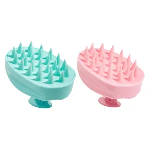 Silicone scalp massage brush, ergonomic hair washing comb for deep cleansing and anti-dandruff.