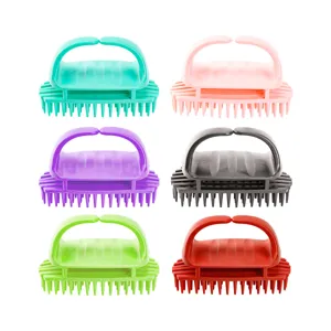 Portátil cepillo champú silicona masajeador cuero cabelludo lavado multicolor set nuevo