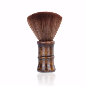 Blaireau de Rasage Rétro Professionnel pour Hommes Manche Grain de Bois Soies en Nylon Souple Outil Moussant Manuel
