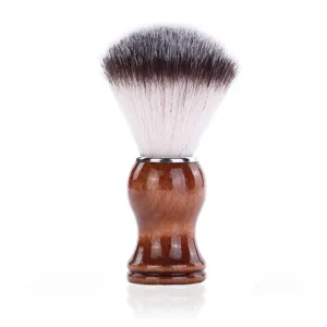 Pennello da Barba da Uomo Manico in Legno Setole in Nylon Barbiere Spazzola per Pulizia Barba Strumento di Pulizia Viso Spazzola Capelli Vintage