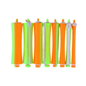 Professional Japanese Cold Wave Perm Rods Set Orange Green Plastic Rubber Hair Curling Rollers For Salon Home DIY Hair Styling