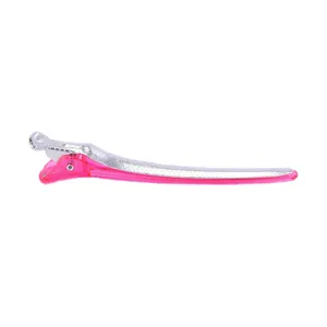 Roze acryl eendenbek haarspeld voor het scheiden en make-up styling, professionele haarclip.