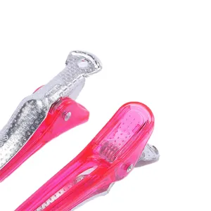 Roze kristalen haarspelden eendebek clips kunststof en metaal haarstyling tools