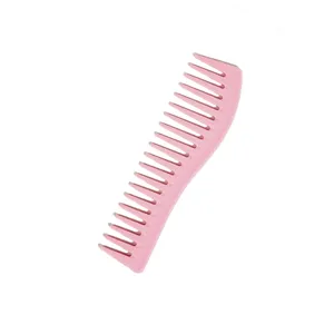 Peigne à dents larges rose pour cheveux bouclés, peigne démêlant ondulé outil de coiffure vue principale