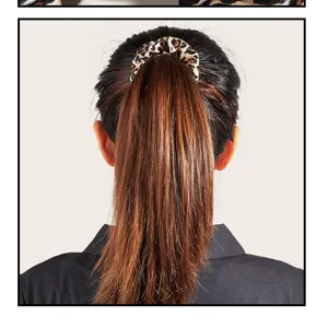 Leopard print hair scrunchie elastic hair band soft fabric ponytail holder fashion hair accessories