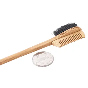 Bamboo Double Sided Hair Edge Brush Eyebrow Comb For Styling Baby Hair Smoothing Grooming Makeup Tool Natural Wood Hair Brush