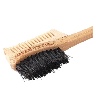 Natural bamboo edge brush and comb dual-sided hair styling tool for baby hair styling.