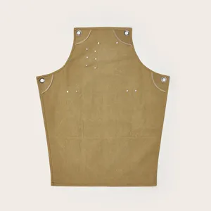 Canvas Manual Work Apron With Pockets For Barber Baker Chef Salon Men Women Khaki